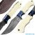 Camel Bone + Blue Wood 9.5" Fixed Blade Beautiful Custom Handmade Damascus Steel Hunting knife Unique Brass File Work 100% Prime Quality Come With Leather Sheath