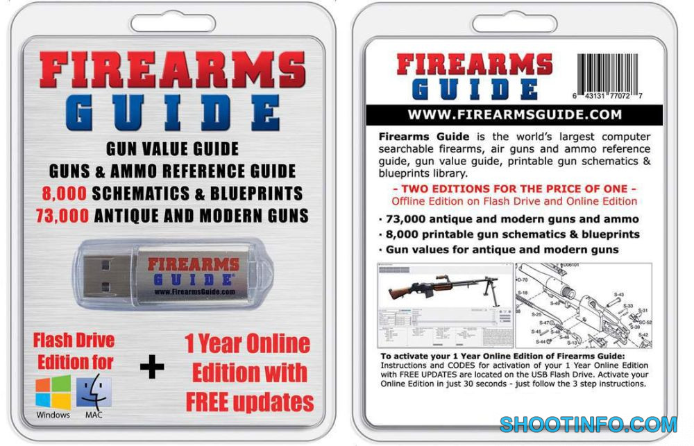 73,000 guns and 8,000 gun schematics Firearms Guide Flash Drive & Online Combo 